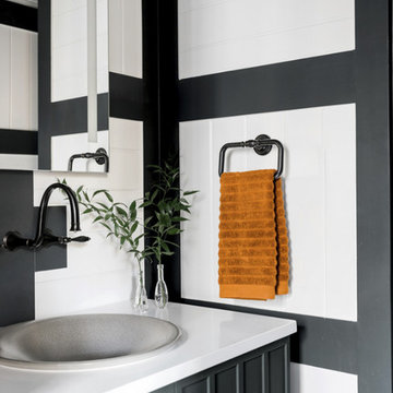 Black and White Powder Room