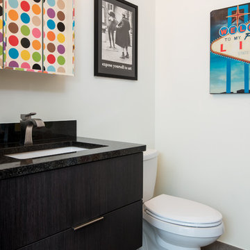 Bloomfield Hills Modern Kitchen, Powder Room and TV Center