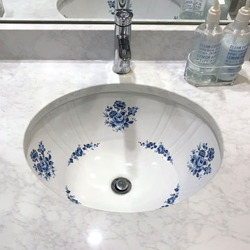Blue Roses & Flowers  Undermount Sink