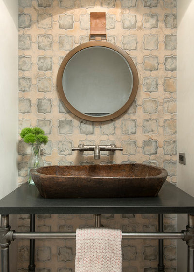 Farmhouse Powder Room by North Fork Builders of Montana, Inc.