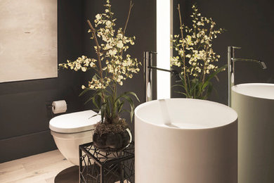 Inspiration for a contemporary powder room remodel in Chicago