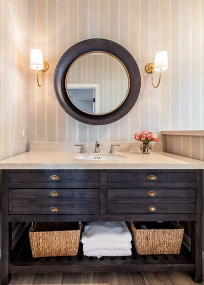 Traditional Powder Room by Laura Abrams Design