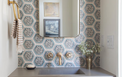 Powder Room Patterns: 10 Hot Looks With Hexagons