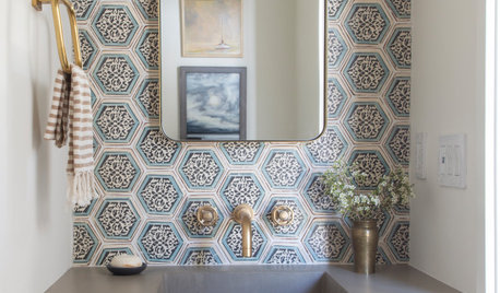 Powder Room Patterns: 10 Hot Looks With Hexagons