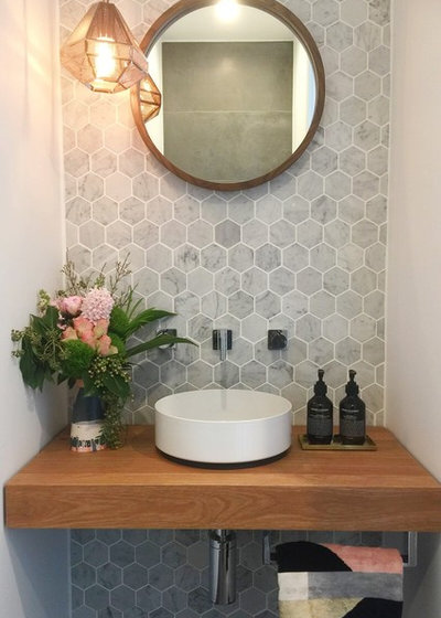 Powder Room Patterns: 10 Hot Looks With Hexagons