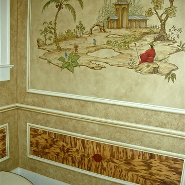 Chinoiserie Scenes with Trompe L'oeil Molding