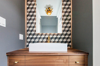 Eclectic powder room photo in Chicago