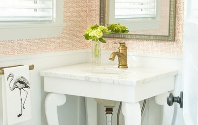 Room of the Day: Pattern-Happy Powder Room With Secret Storage