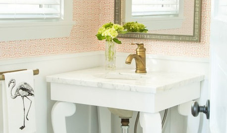 Room of the Day: Pattern-Happy Powder Room With Secret Storage