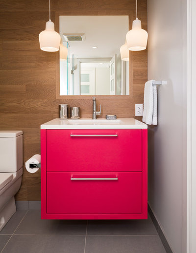 Transitional Powder Room by Falken Reynolds Interiors