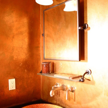 Copper Leafed Wall Powder Room