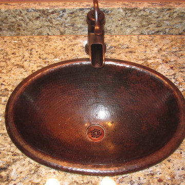 Copper Vanity Sink with Santa Cecilia Granite Dallas, TX