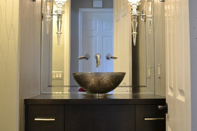 Inspiration for a contemporary powder room remodel in Orange County
