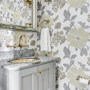 75+ Bäder mit bunten Wänden und Quarzwerkstein-Waschtisch Ideen