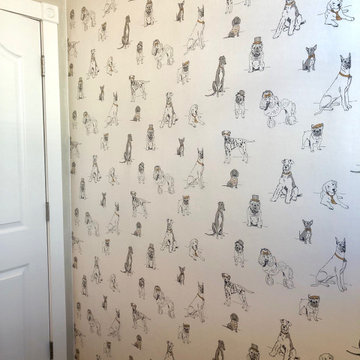 "Dogs' Life" Metallic Wallpaper Installation