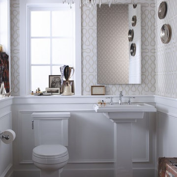 Eclectic Preppy Powder Room