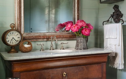Designers Remake Vintage Cabinets Into Bathroom Vanities
