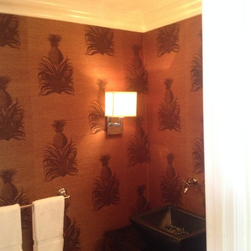 fisher island project hand print wallcovering installation