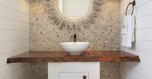 Chic Wood Vanities Star in Powder Rooms Popular in Summer 2018