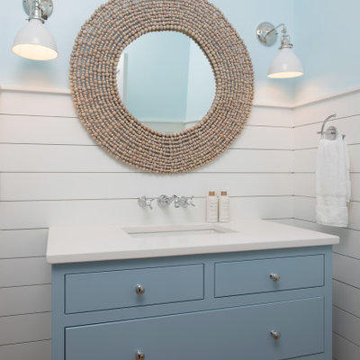 Powder room - coastal powder room idea in Wilmington