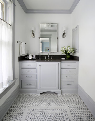 Traditional Powder Room by Becky Rose Design