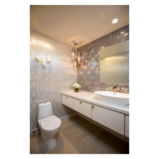 Glamorous Powder Room - La Quinta - Contemporary - Powder Room - Los ...
