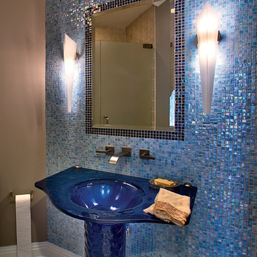 Glass Mosaic with Glass Sink