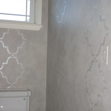 glazed walls with stencil
