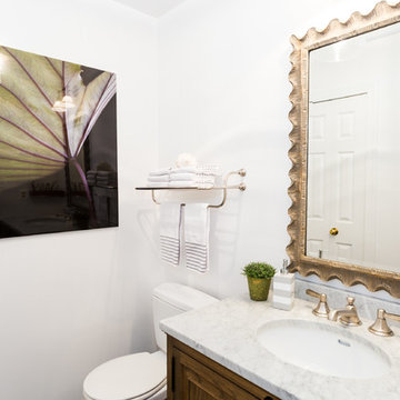 Gold, Black & Beige Powder Room