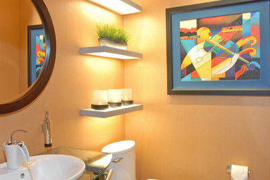 Eclectic powder room photo in San Diego