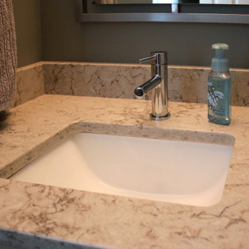 Half Bath with Medallion Maple Caraway Vanity and Eternia Quartz Countertop