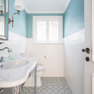 Traditional powder room in Sydney.