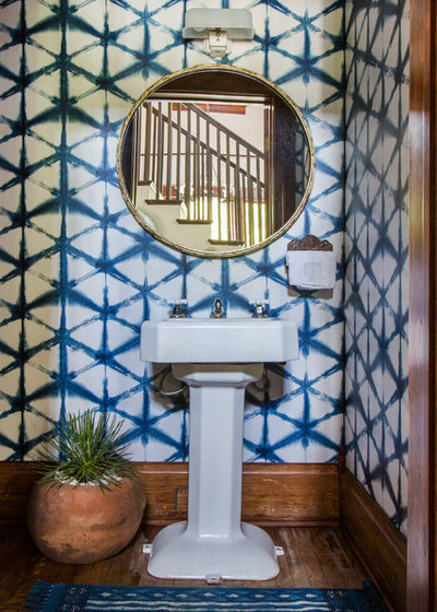 Eclectic Powder Room by NEST Design Group