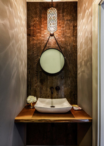 Transitional Powder Room by Marcel Page Photography