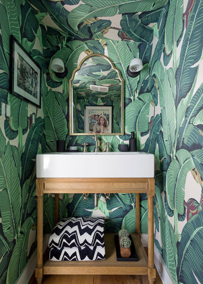 Tropical Powder Room by Sandra Fox Interiors