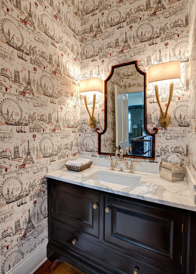 Traditional Powder Room by Melissa Lewis Interiors