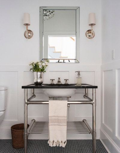 Transitional Powder Room by Victoria Kirk Interiors