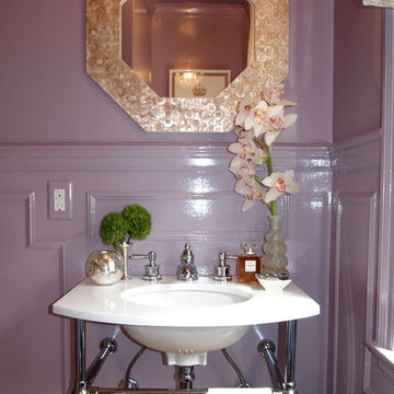 Lavender Lacquered Powder Room