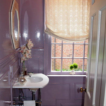 Lavender Lacquered Powder Room