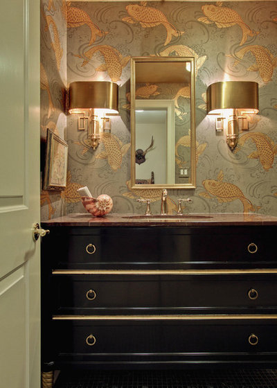 Traditional Powder Room by Leslie Hayes Interiors