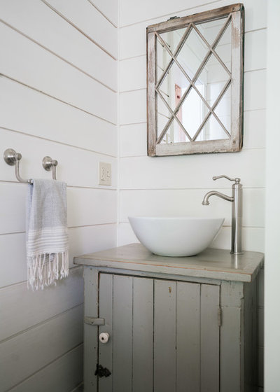 Farmhouse Powder Room by Crowell Construction Inc