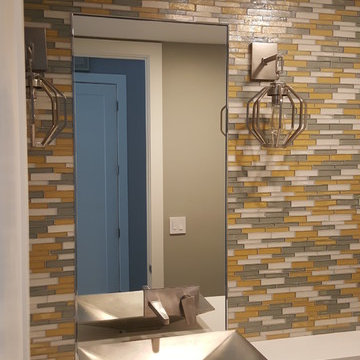 Los Altos Mirrors, Shower Enclosure, cabinet door glass installed-Art Ruiz build