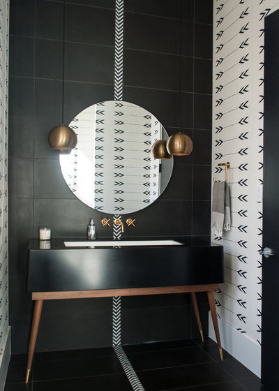 Contemporary Powder Room by Aspen Leaf Kitchens