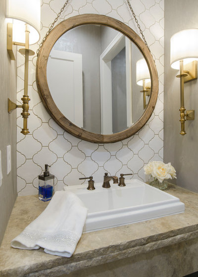 Transitional Powder Room by Sharp Homes, Inc.