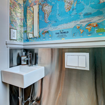 Map Collage Powder Room