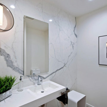 Marble Wall in Powder Room