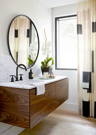 Contemporary Powder Room by Shirley Meisels