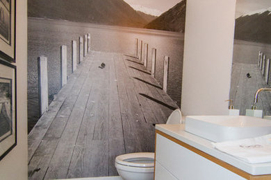 This is an example of a contemporary cloakroom in Calgary.