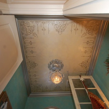 Modello Ceiling, Swarovski Crystals, Metallic Glazed Trim Powder Room