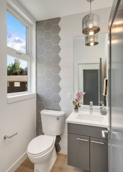 Contemporary Powder Room by Justine Marie Designs